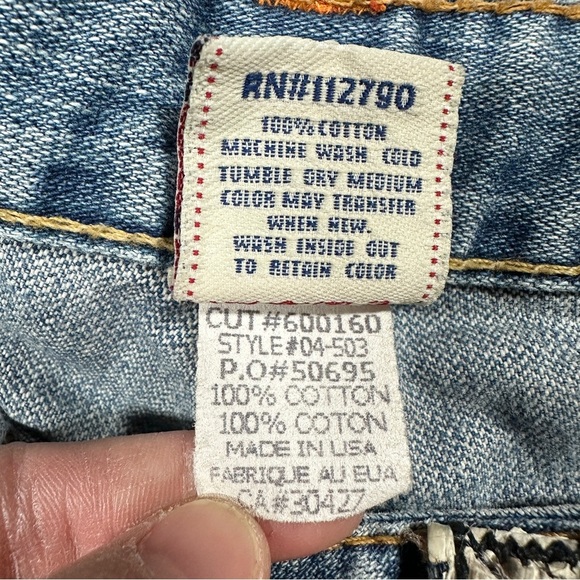 True Religion Women’s Snakeskin Flap Pockets Joey Boot Cut Jeans Low Rise 30 - Picture 10 of 15